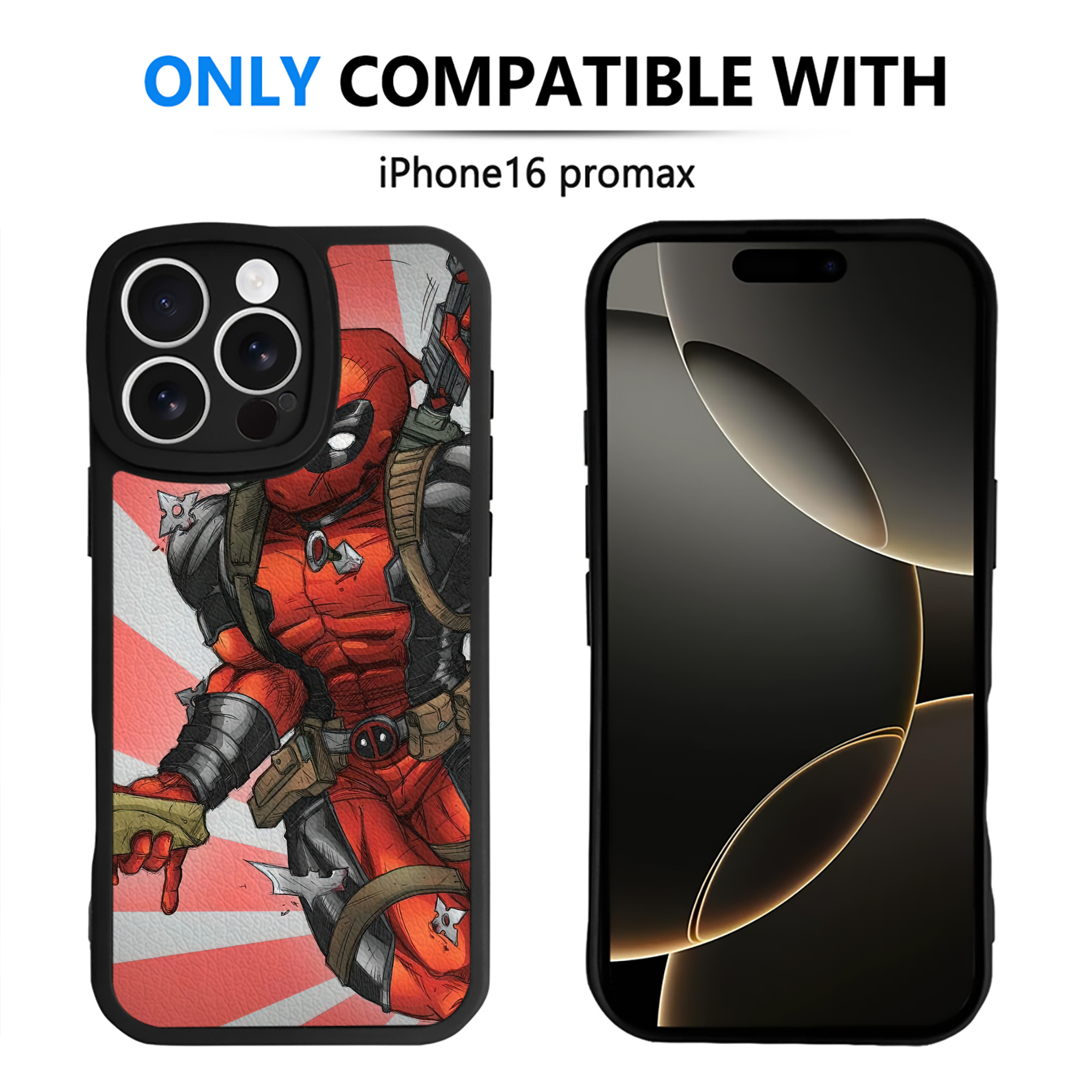 （画像用） Deadpool デッドプール 【iPhone 16シリーズ対応】シリコンスマホケース（レザー調） 材質：シリコン